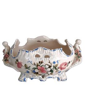 Vintage Capodimonte Italian Porcelain Cherub Centerpiece 11X5.5